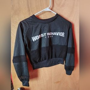 Worst Behavior 199X Mesh Crop Sweatshirt.